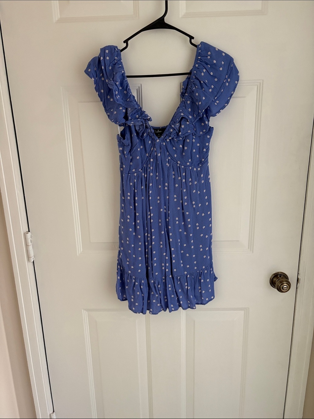 Lulu's Blue Floral-Smock Mini Dress